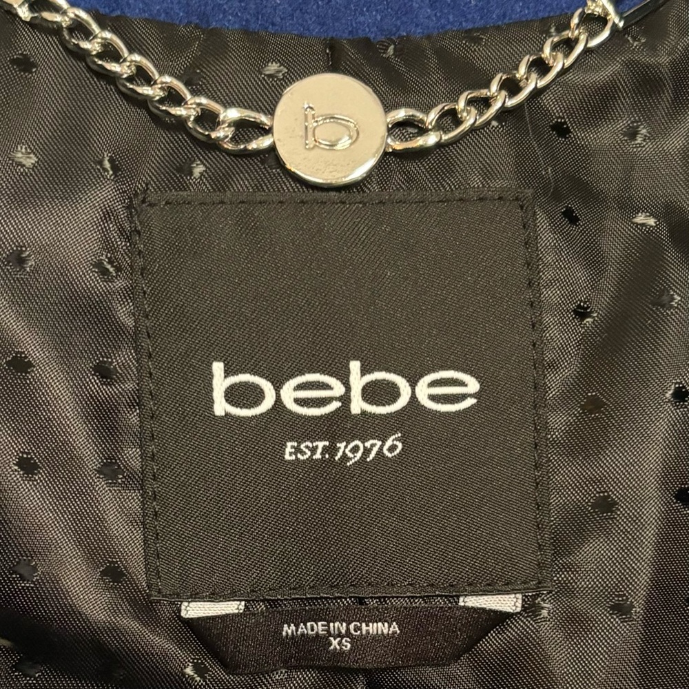 BEBE • Vintage Wool Blend Peplum Jacket in Royal Blue • EUC • Size XS - Picture 8 of 8